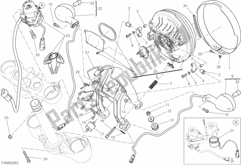 Toutes les pièces pour le Phare du Ducati Scrambler Icon Thailand 803 2015